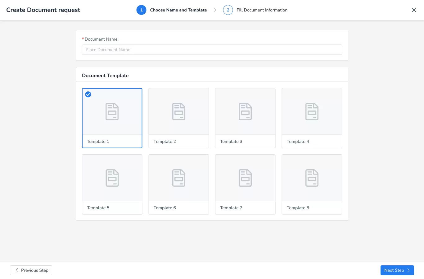 Create Document request